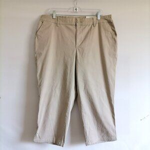 Style & Co. Womens Beige Mid Rise Comfort Waist Straights Capri Pant Size 16W